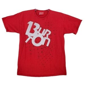 Burton Red T-Shirt Mens M Graphic Print Cotton Sleeveless Crewneck